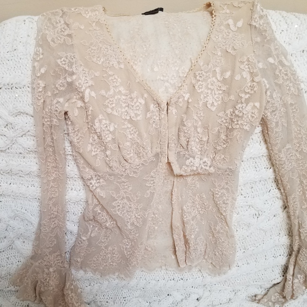 Cream colored lace top